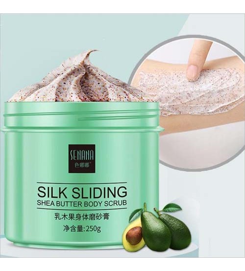 Senana Silk Sliding Shea Butter Body Scrub Exfoliating Deep Cleansing Gel 250g